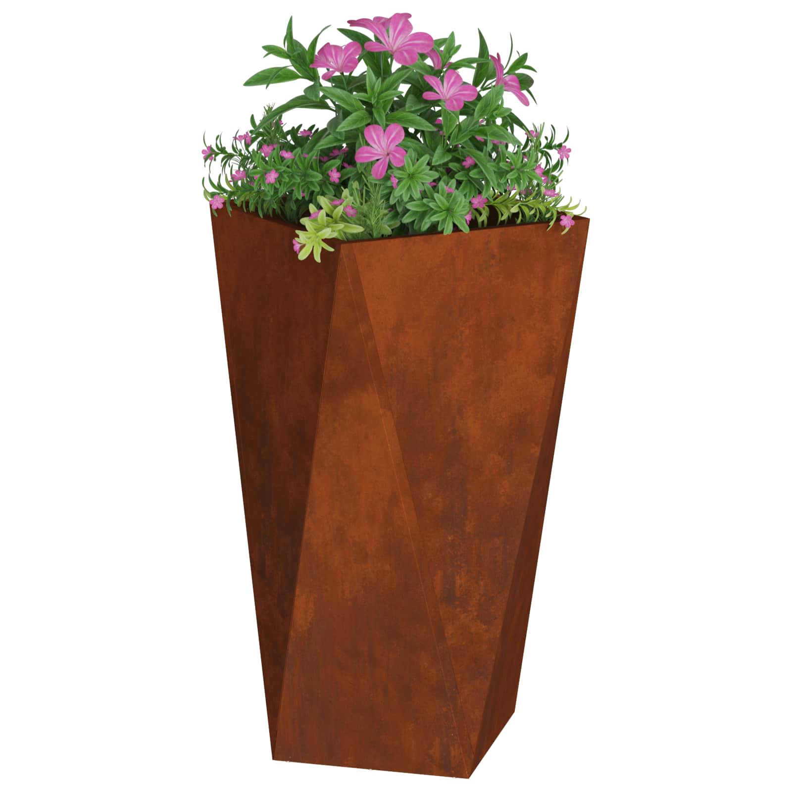 Planter 2 pcs Rusty 40 x 40 x 75 cm Weathering Steel
