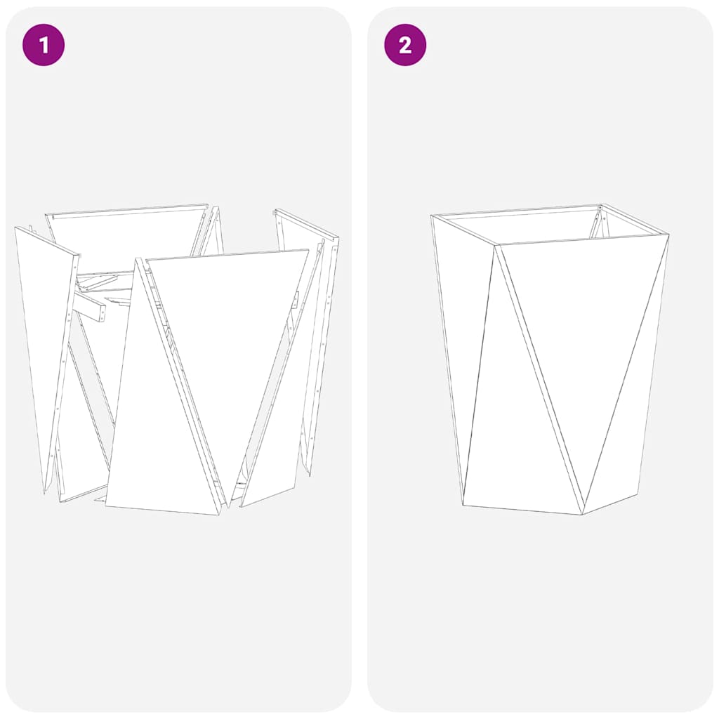Planter 2 pcs Black 50 x 50 x 75 cm Steel