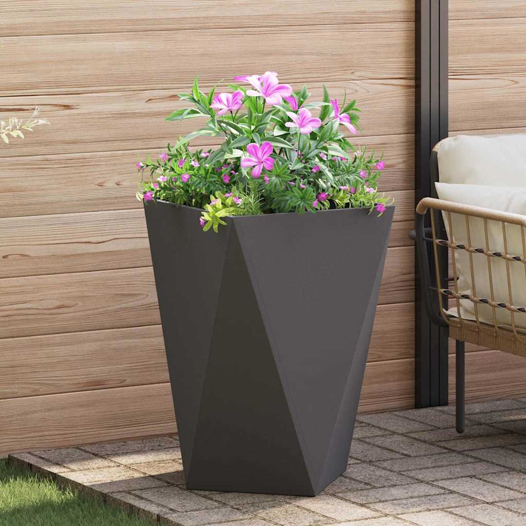 Planter 2 pcs Black 50 x 50 x 75 cm Steel