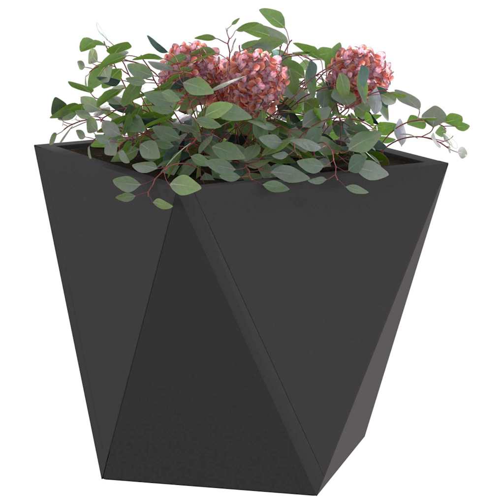 Planter 2 pcs Black 30 x 30 x 30 cm Steel