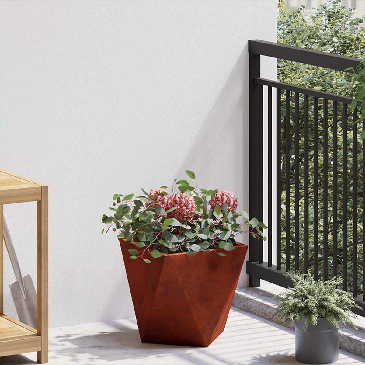 Planter 2 pcs Rusty 30 x 30 x 30 cm Weathering Steel