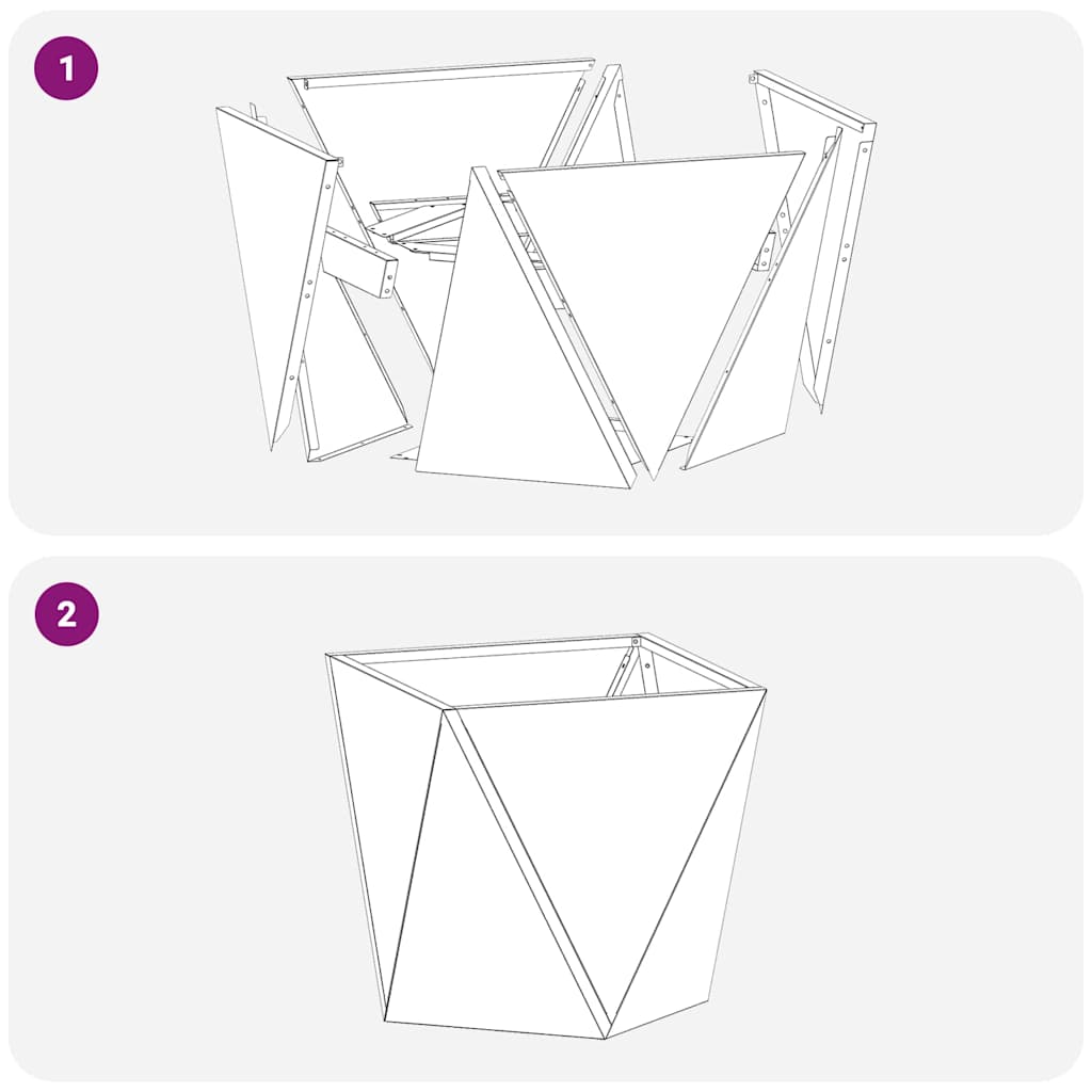 Planter 2 pcs Anthracite 40 x 40 x 40 cm Steel