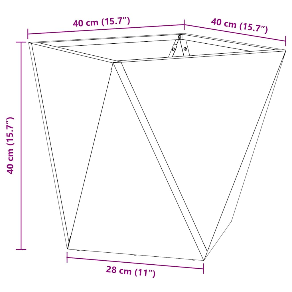 Planter 2 pcs Anthracite 40 x 40 x 40 cm Steel