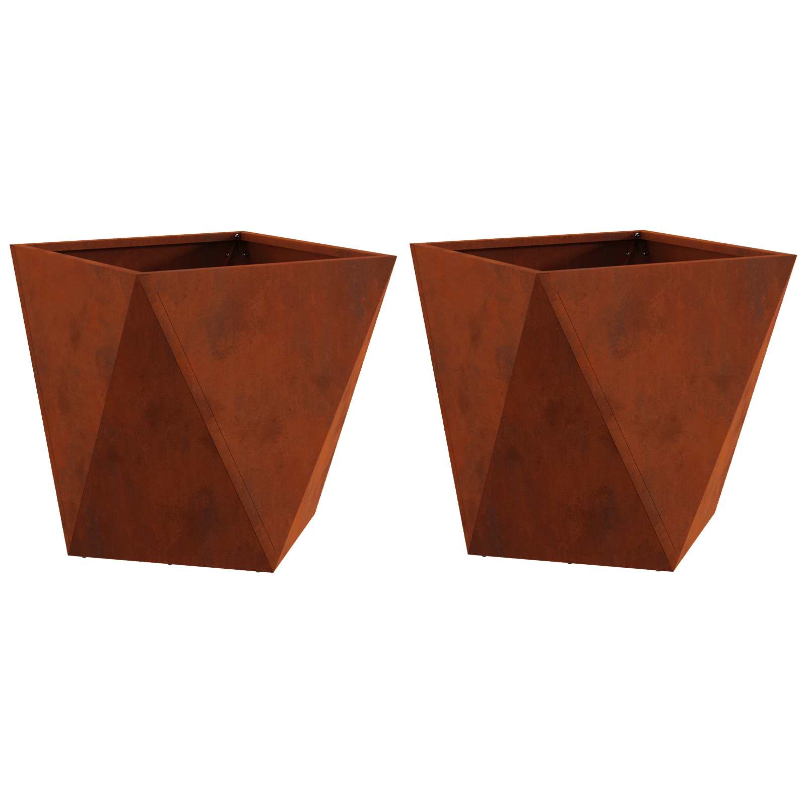 Planter 2 pcs Rusty 40 x 40 x 40 cm Weathering Steel