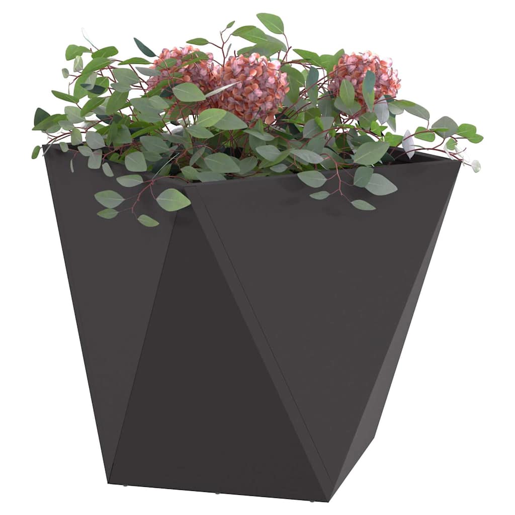 Planter Black 50 x 50 x 50 cm Steel