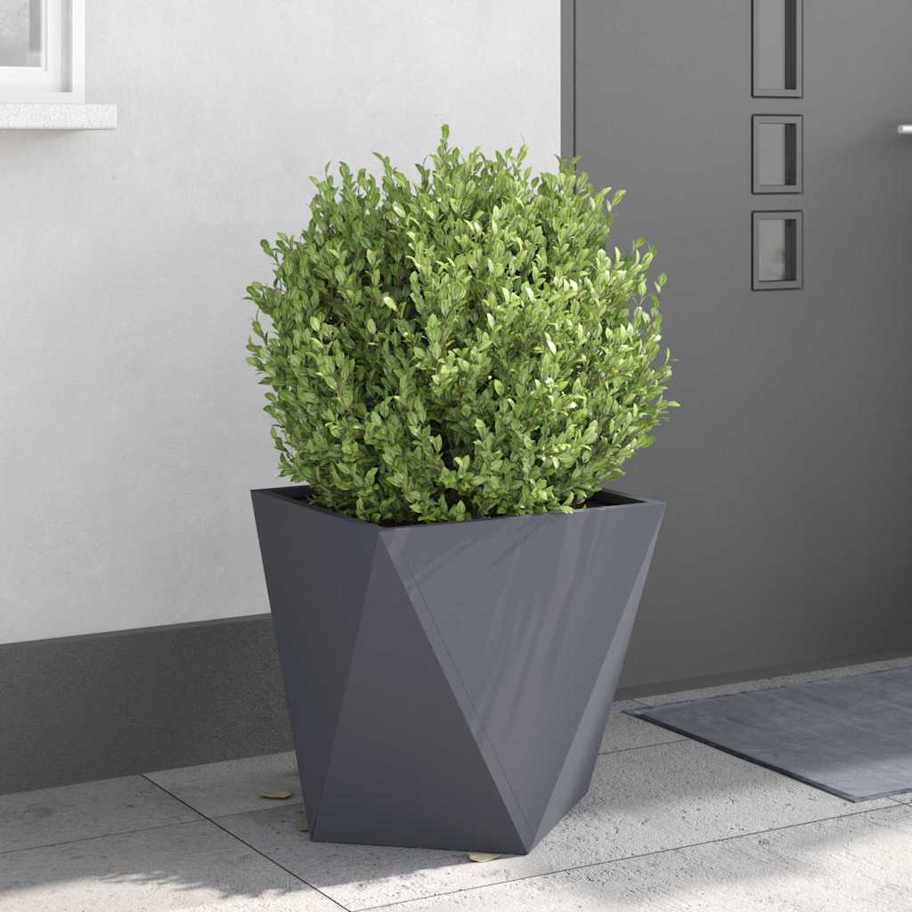 Planter 2 pcs Anthracite 50 x 50 x 50 cm Steel
