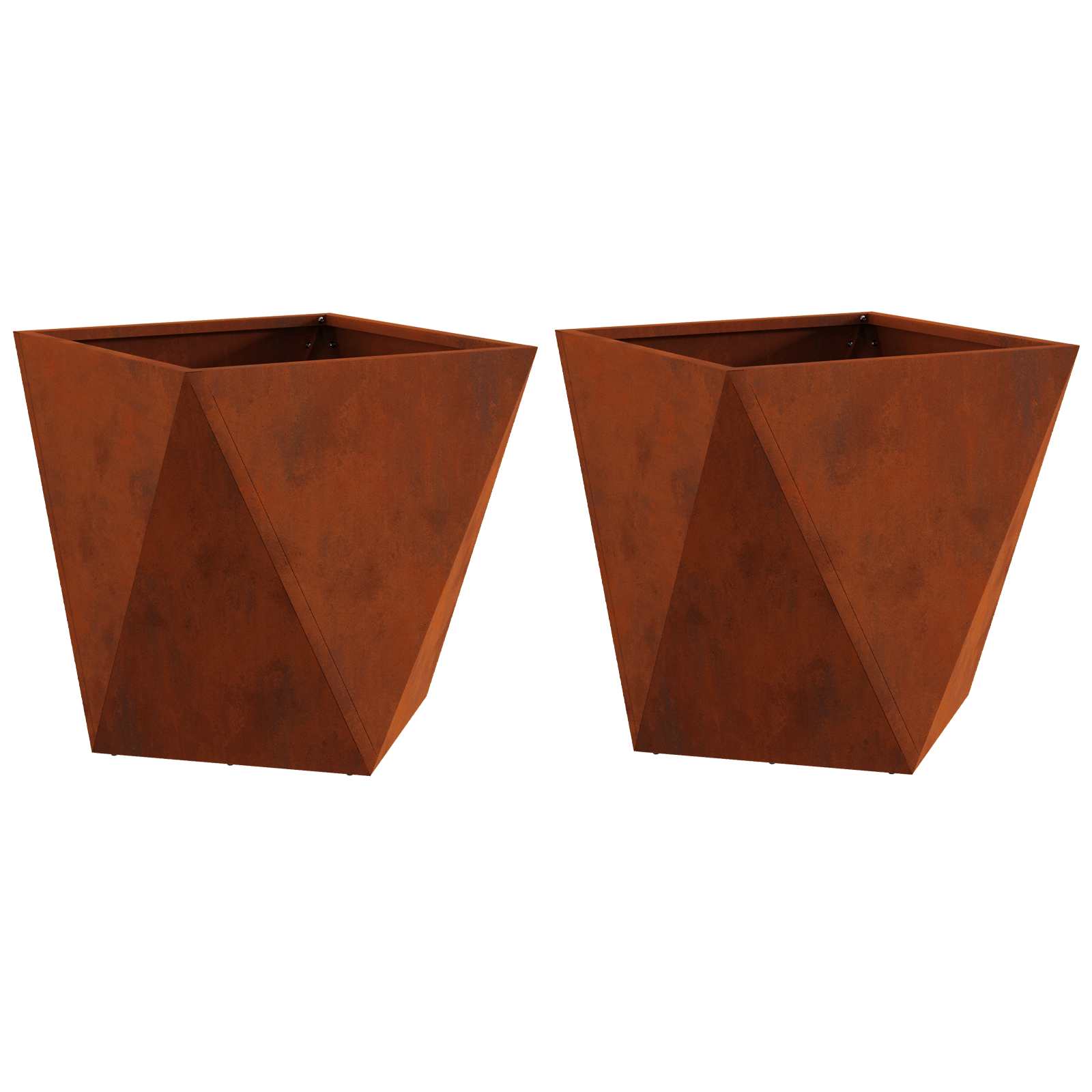 Planter 2 pcs Rusty 50 x 50 x 50 cm Weathering Steel