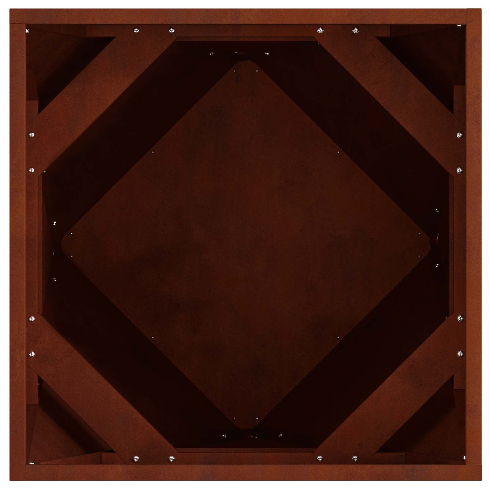 Planter 2 pcs Rusty 50 x 50 x 50 cm Weathering Steel