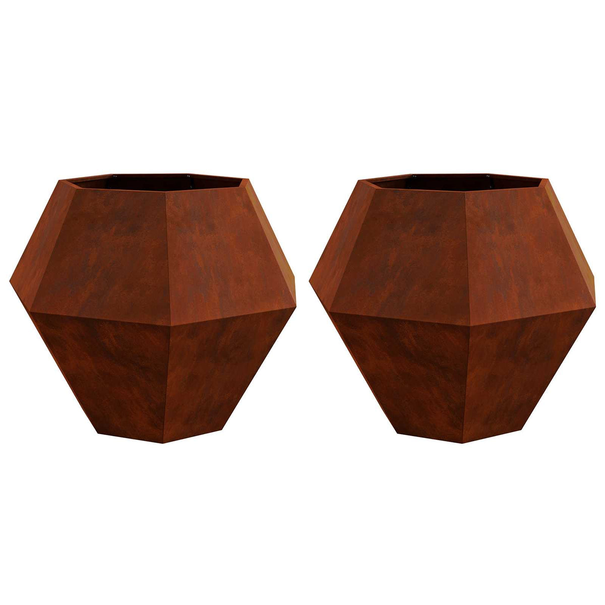 Planter 2 pcs Rusty 100 x 100 x 80 cm Weathering Steel