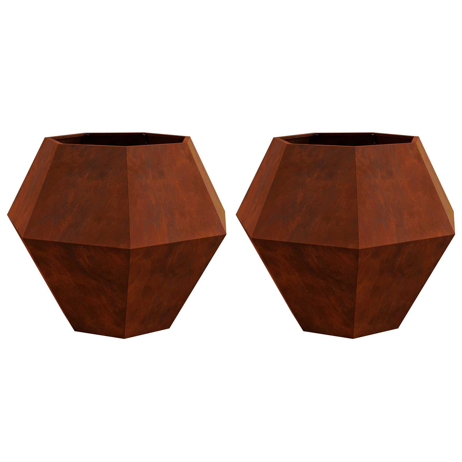 Planter 2 pcs Rusty 100 x 100 x 80 cm Weathering Steel