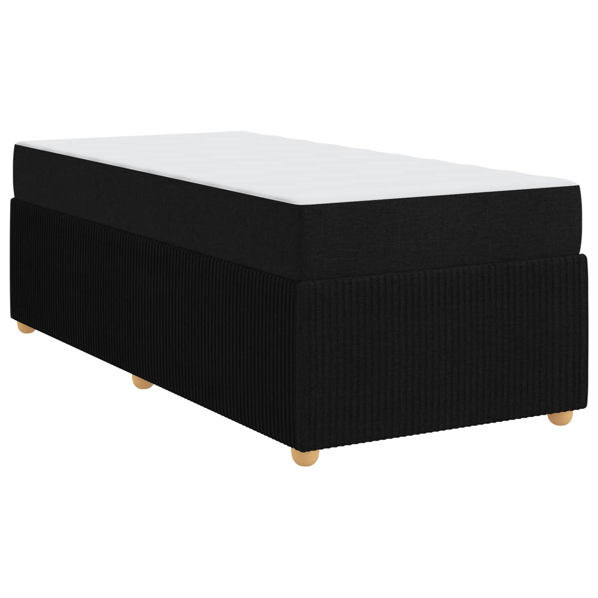 Bed Frame with Mattress Black 90 x 190 cm Fabric