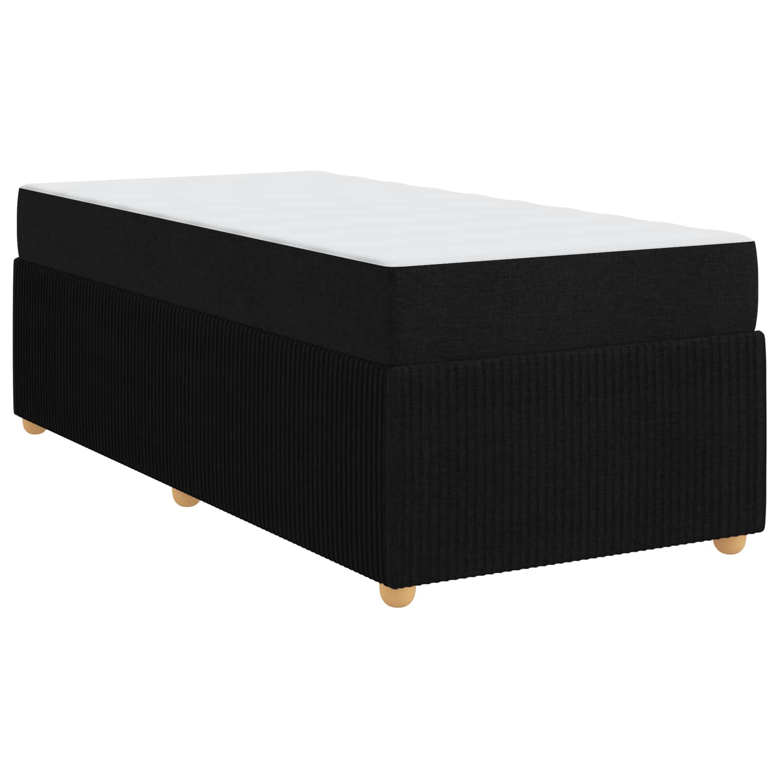 Bed Frame with Mattress Black 90 x 190 cm Fabric