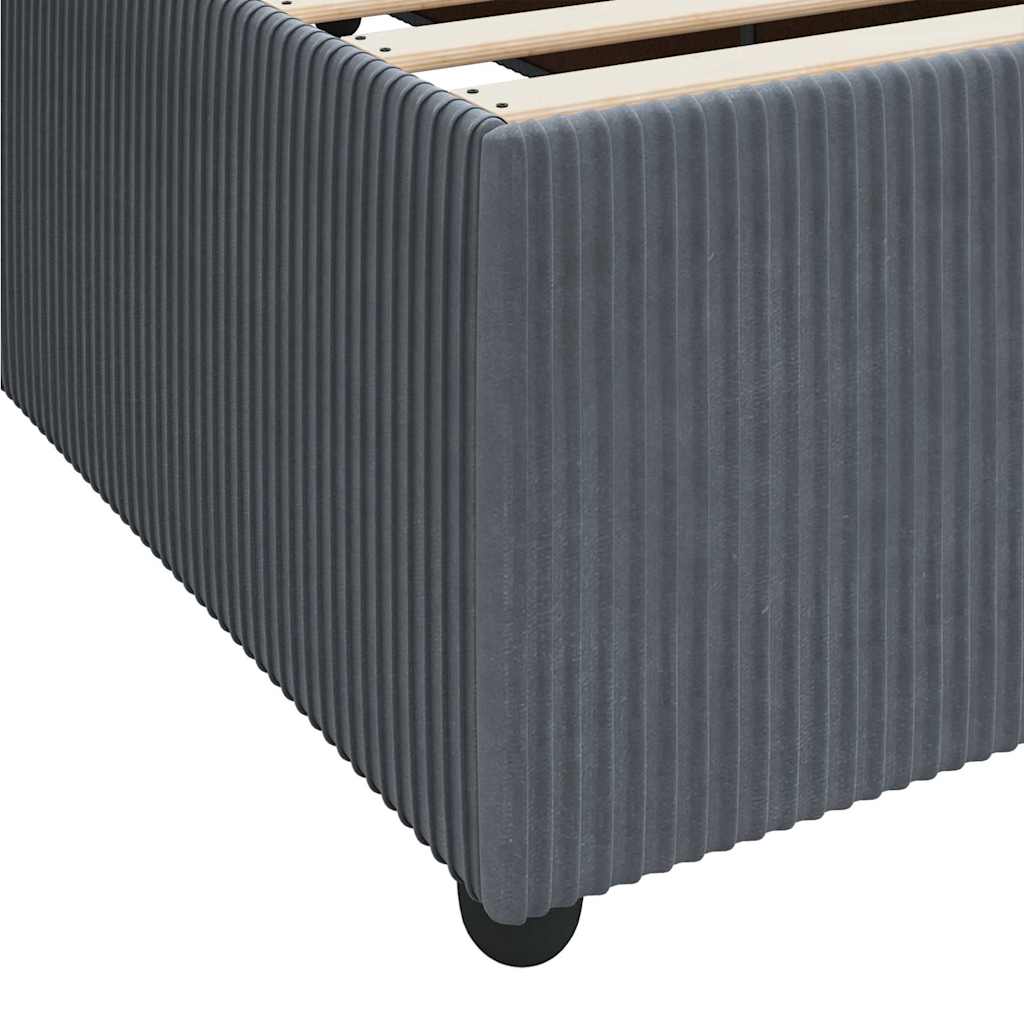 Bed Frame with Mattress Dark grey 90 x 190 cm Velvet