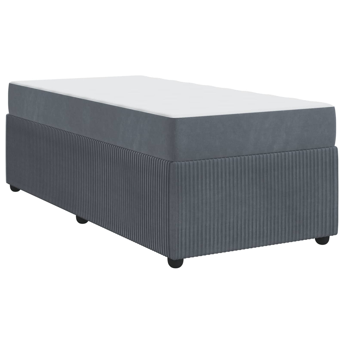 Bed Frame with Mattress Dark Grey 90 x 190 cm Fabric