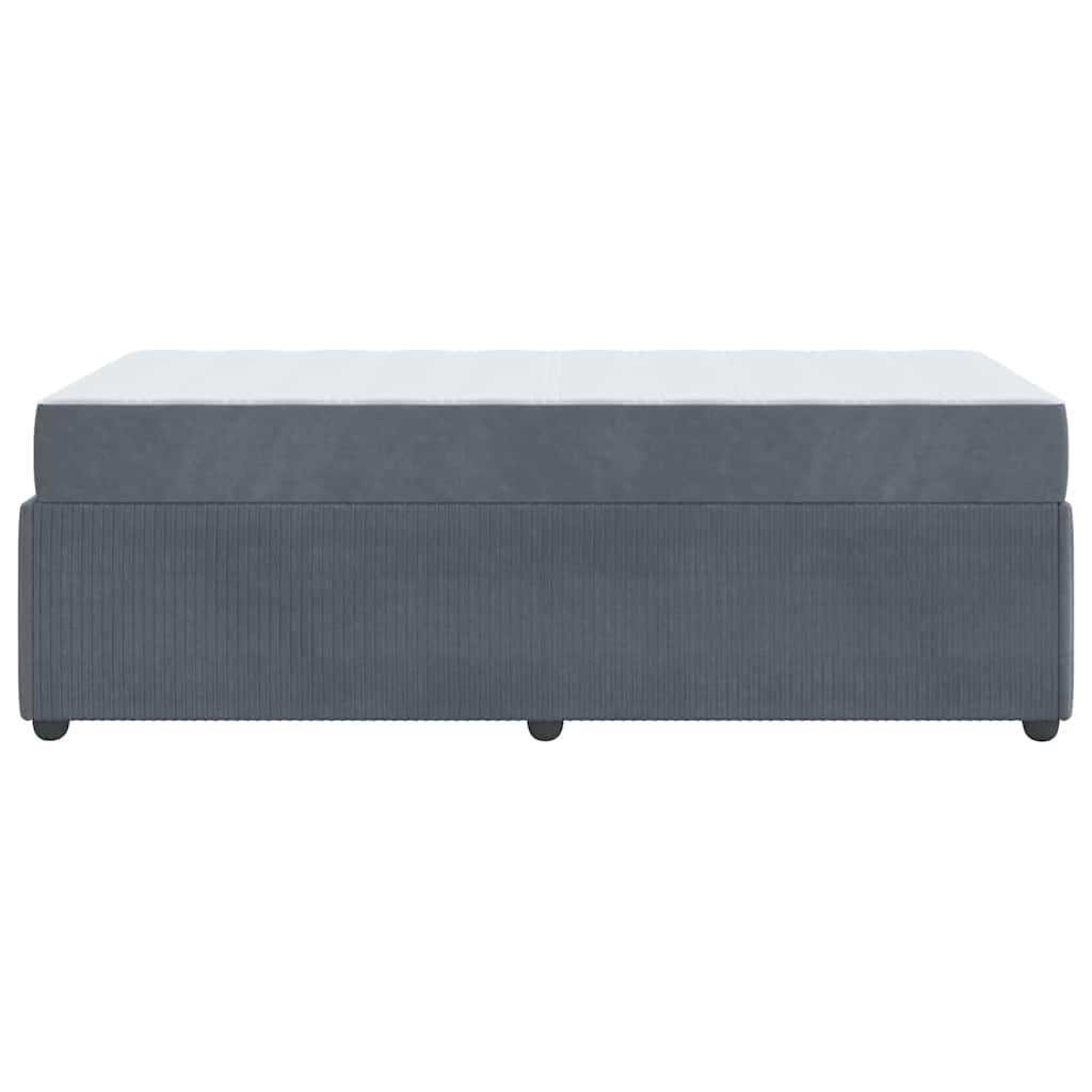Bed Frame with Mattress Dark grey 90 x 190 cm Velvet