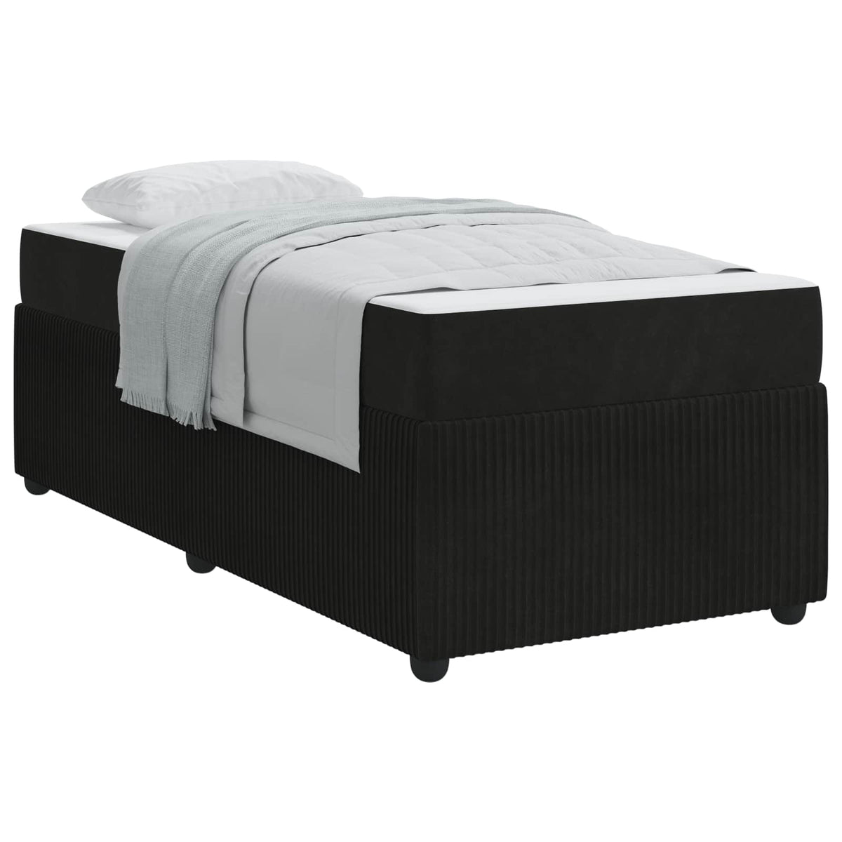 Bed Frame with Mattress Black 90 x 190 cm Fabric