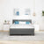 Box Spring Bed Striped with Headboard White 193 x 137 x 88 cm