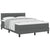 Box Spring Bed Striped with Headboard White 193 x 137 x 88 cm