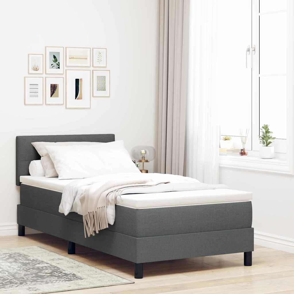 Box Spring Bed with Headboard Manual White 203 x 107 x 88 cm