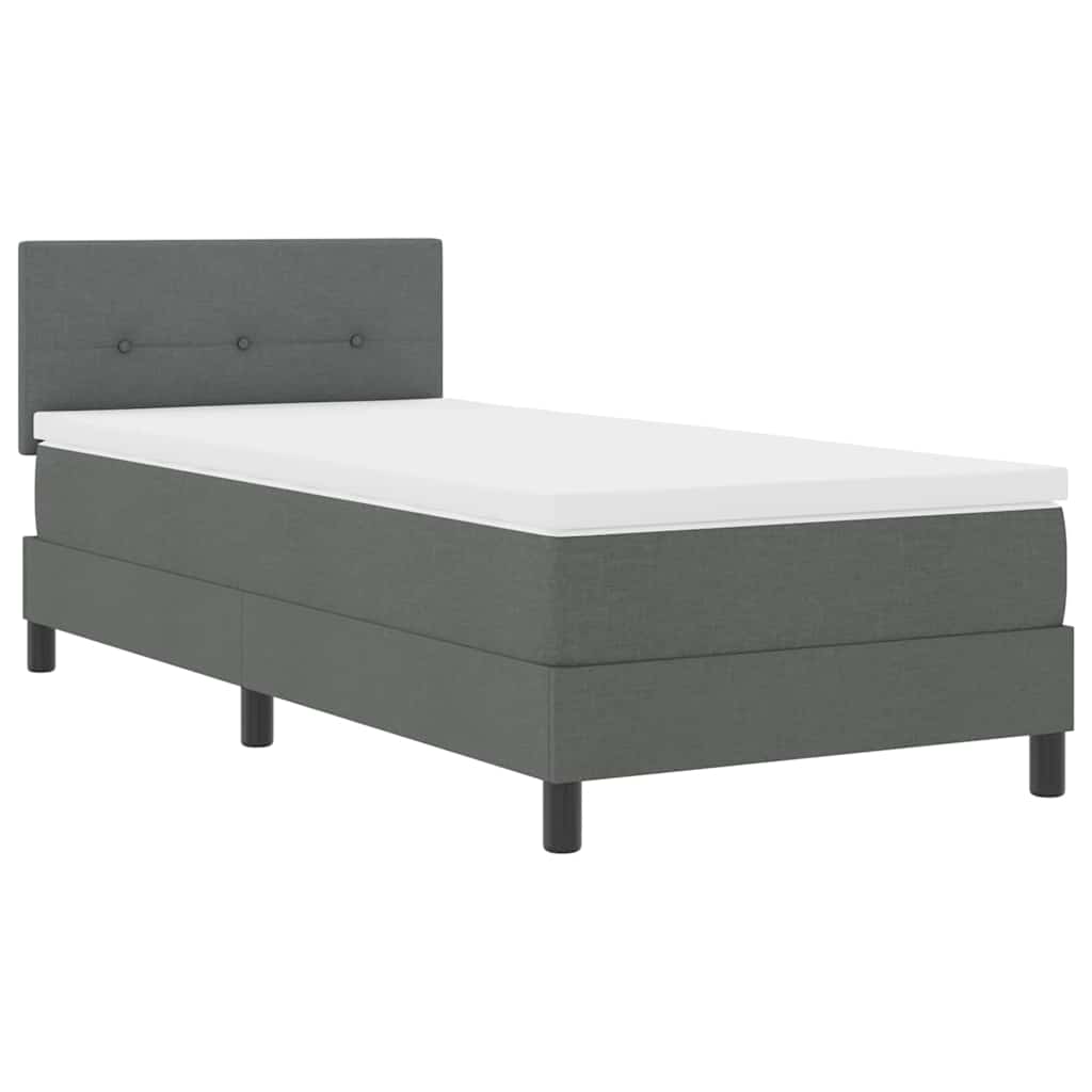 Box Spring Bed Manual Dark Grey and White 203 x 107 x 88 cm