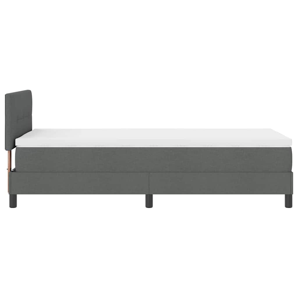 Box Spring Bed with Headboard Manual White 203 x 107 x 88 cm