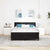Box Spring Bed Argyle Manual Black, White 203 x 152 x 88 cm