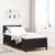 Box Spring Bed Geometric Manual Black, White 203 x 107 x 88 cm