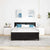 Box Spring Bed Geometric Manual Black, White 193 x 137 x 88 cm