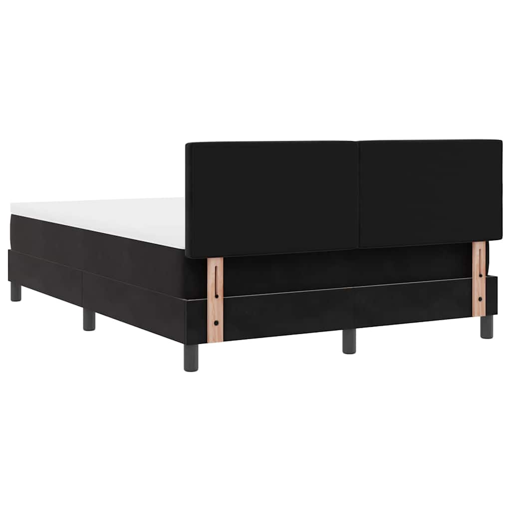 Box Spring Bed Geometric Manual Black, White 193 x 137 x 88 cm