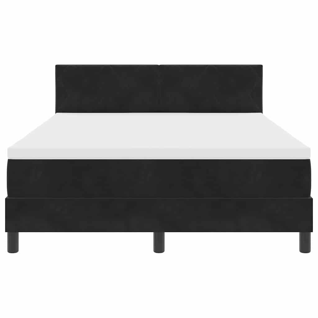 Box Spring Bed Geometric Manual Black, White 193 x 137 x 88 cm