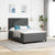 Box Spring Bed Striped with Headboard White 193 x 137 x 128 cm