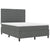 Box Spring Bed Striped with Headboard White 193 x 137 x 128 cm
