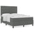 Box Spring Bed Striped with Headboard White 193 x 137 x 128 cm