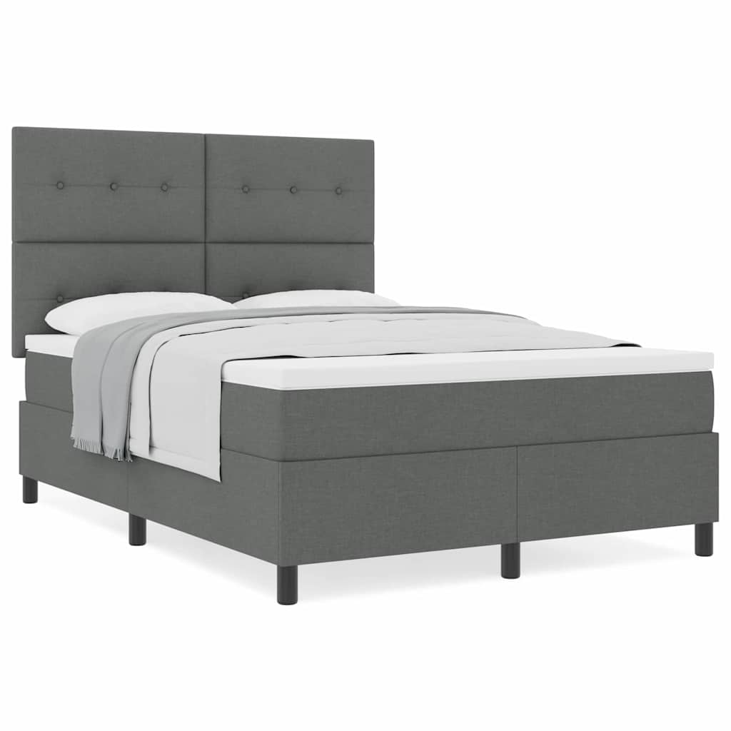 Box Spring Bed Striped with Headboard Manual 203 x 152 x 128 cm