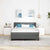Box Spring Bed Striped with Headboard Manual 203 x 152 x 88 cm