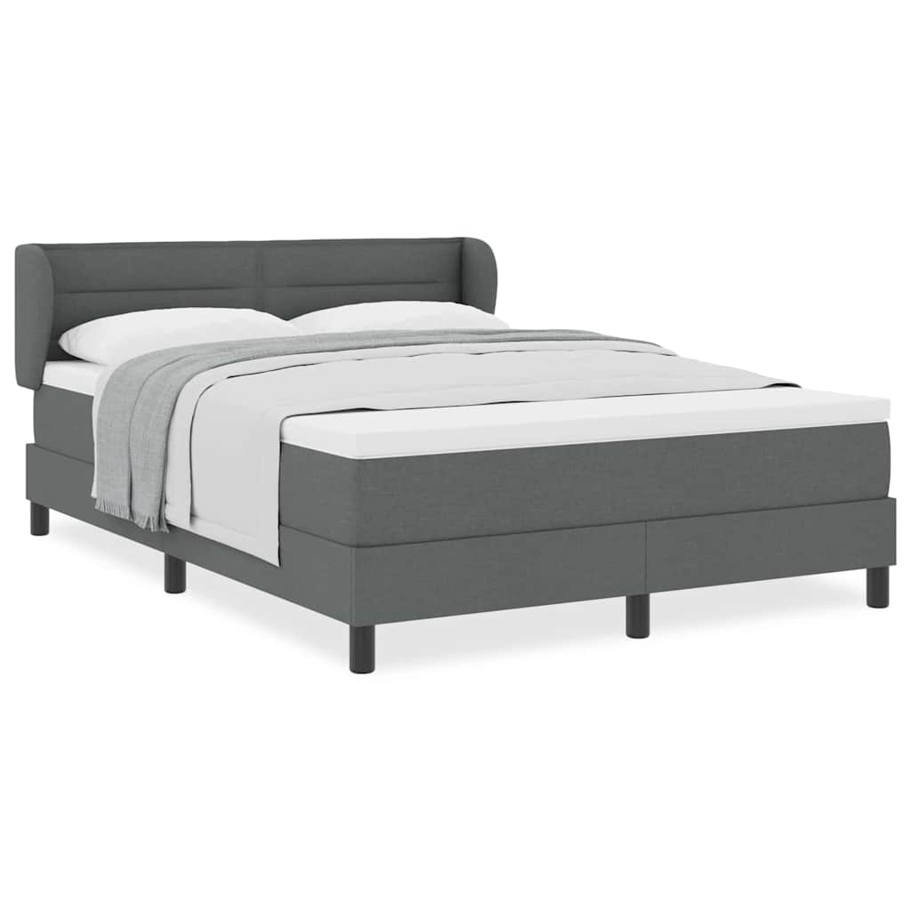 Box Spring Bed Striped with Headboard Manual 203 x 152 x 88 cm