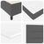 Box Spring Bed Striped with Headboard White 203 x 152 x 128 cm