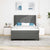 Box Spring Bed Striped with Headboard White 203 x 152 x 128 cm