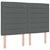 Box Spring Bed Striped with Headboard White 203 x 152 x 128 cm