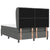 Box Spring Bed Striped with Headboard White 203 x 152 x 128 cm