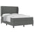 Box Spring Bed Striped with Headboard White 203 x 152 x 128 cm