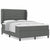 Box Spring Bed Striped with Headboard White 203 x 152 x 128 cm