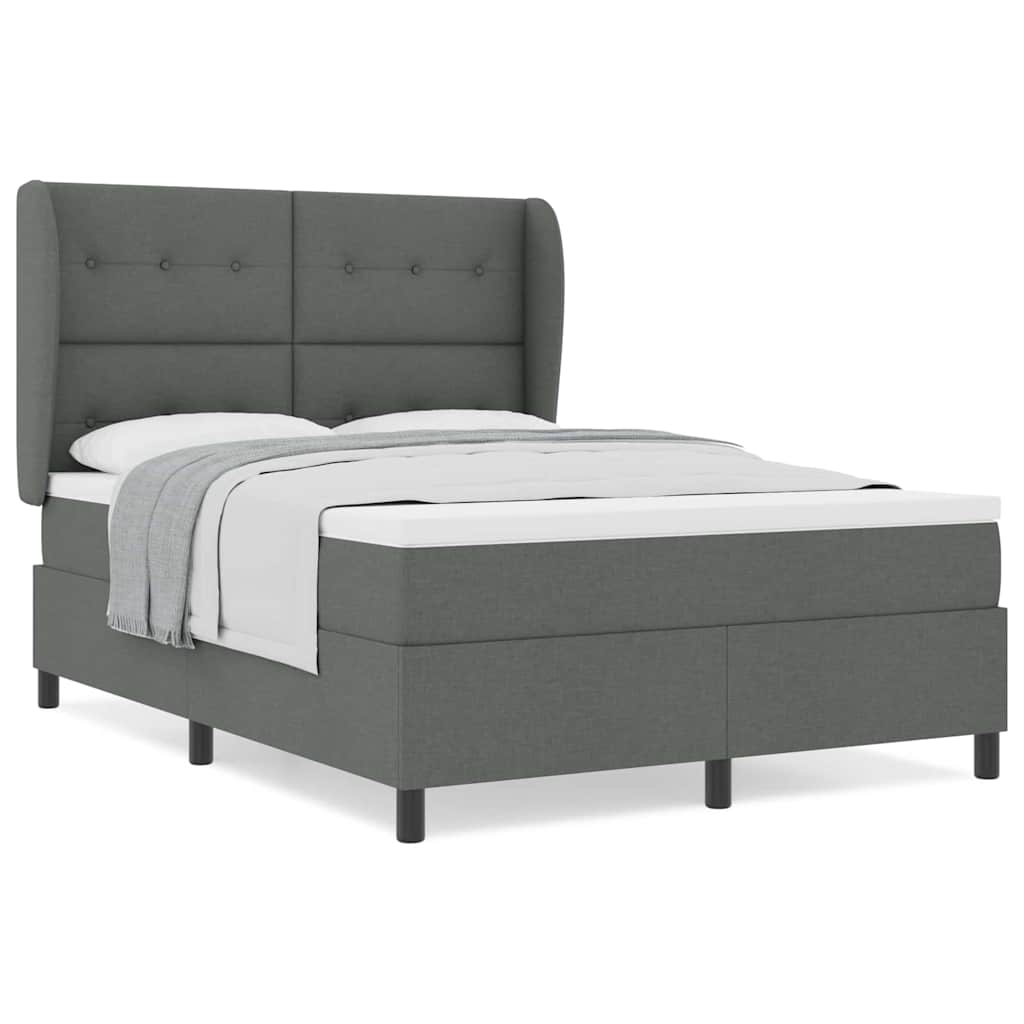 Box Spring Bed with Headboard Manual White 193 x 137 x 128 cm