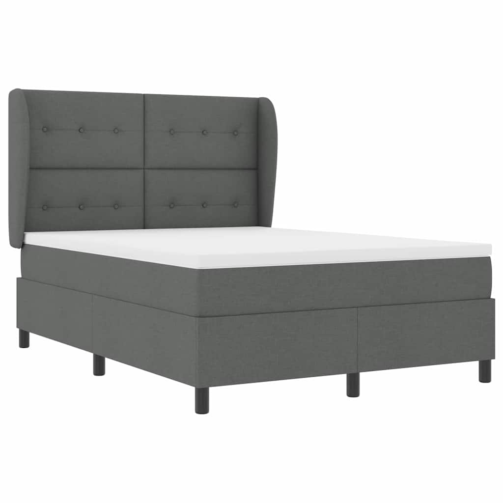 Box Spring Bed with Headboard Manual White 203 x 152 x 128 cm