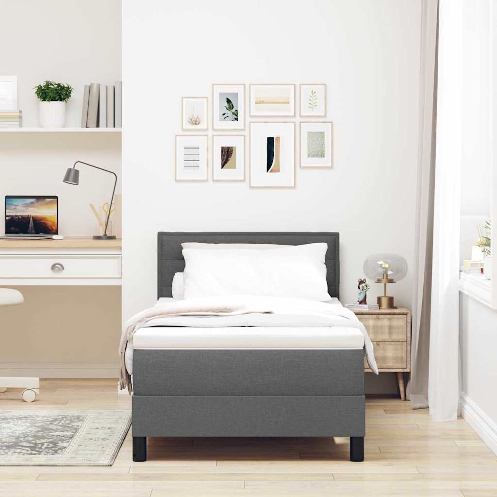 Box Spring Bed with LED Strip Lights Striped 203 x 107 x 88 cm