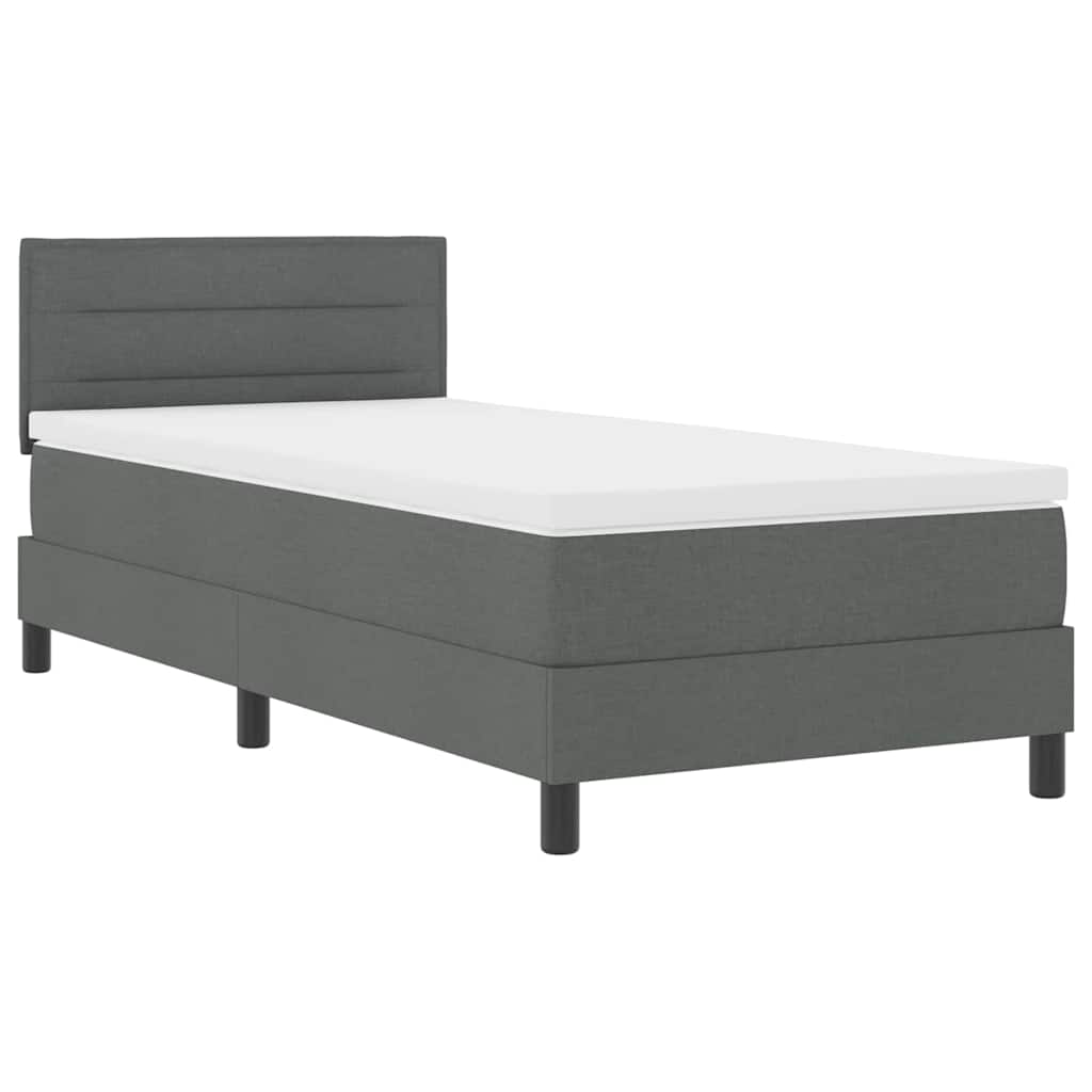 Box Spring Bed with LED Strip Lights Striped 203 x 107 x 88 cm