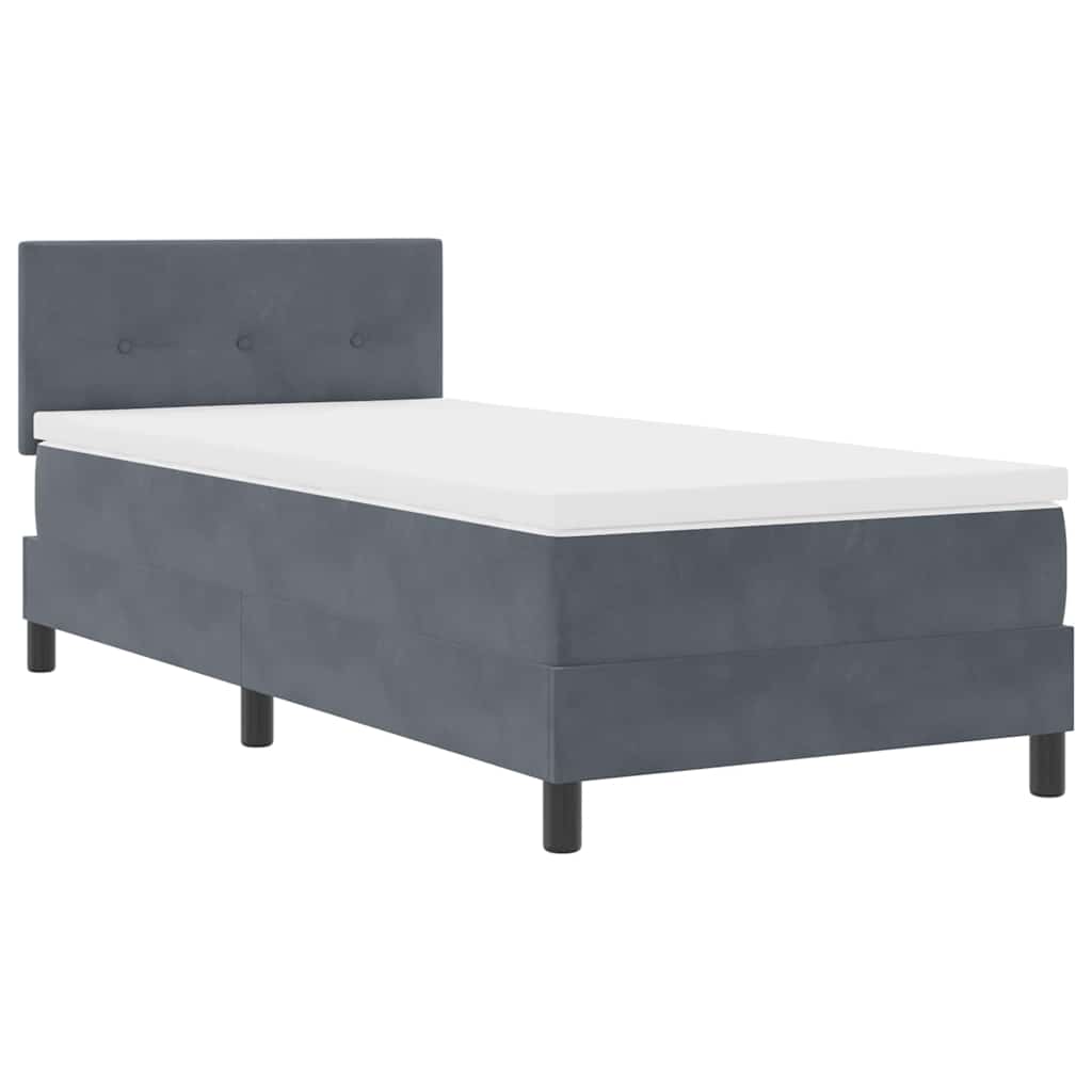 Box Spring Bed Manual Dark Grey and White 203 x 107 x 88 cm
