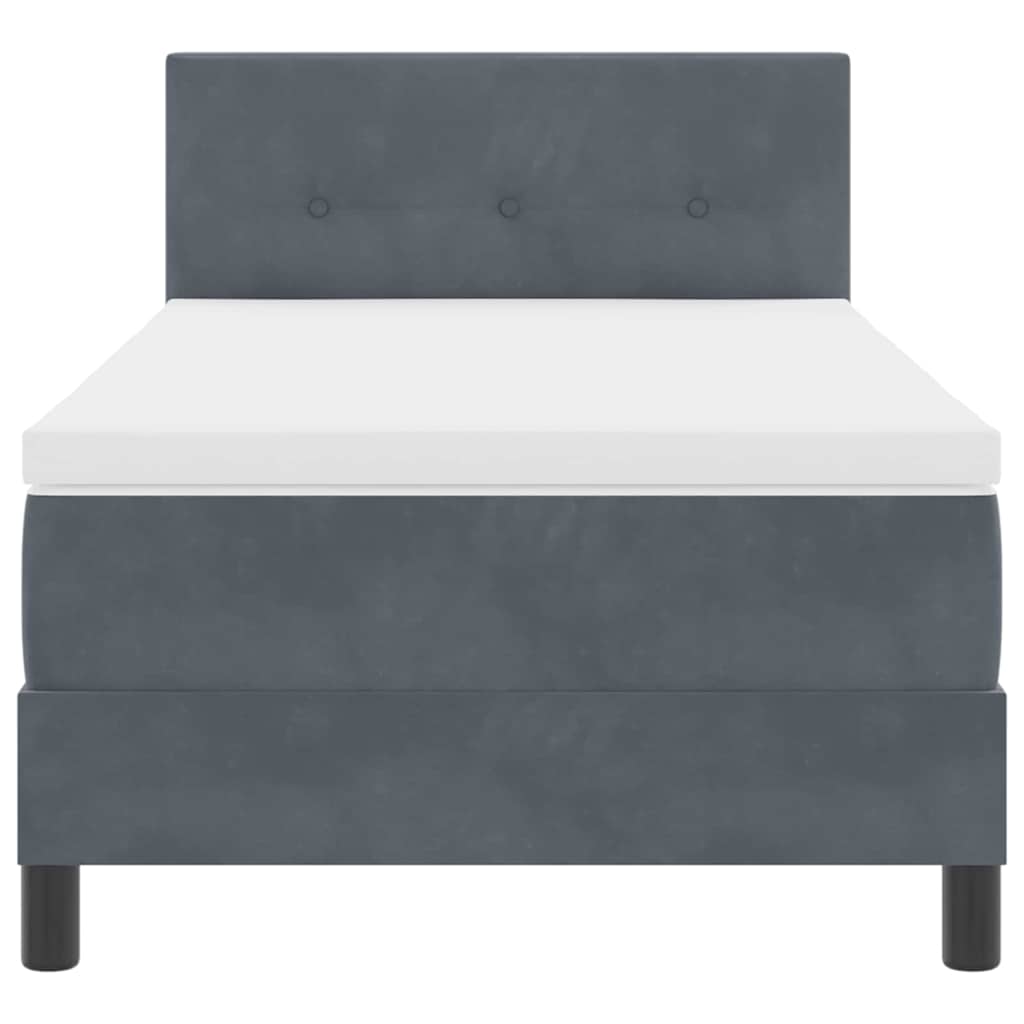 Box Spring Bed Manual Dark Grey and White 203 x 107 x 88 cm
