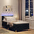 Box Spring Bed Geometric Black and White 203 x 107 x 88 cm