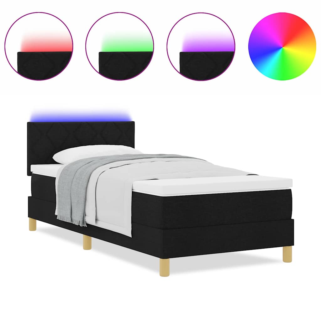 Box Spring Bed Manual 203 x 107 x 88 cm Velvet, Engineered wood